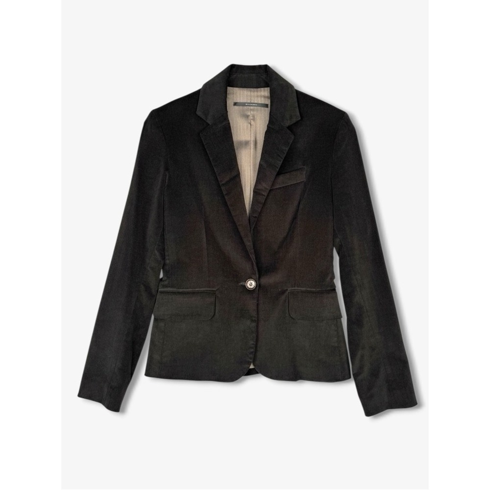 Vintage Espresso Brown‎ Velvet Corduroy Blazer XS Tailored Dark Academia Preppy